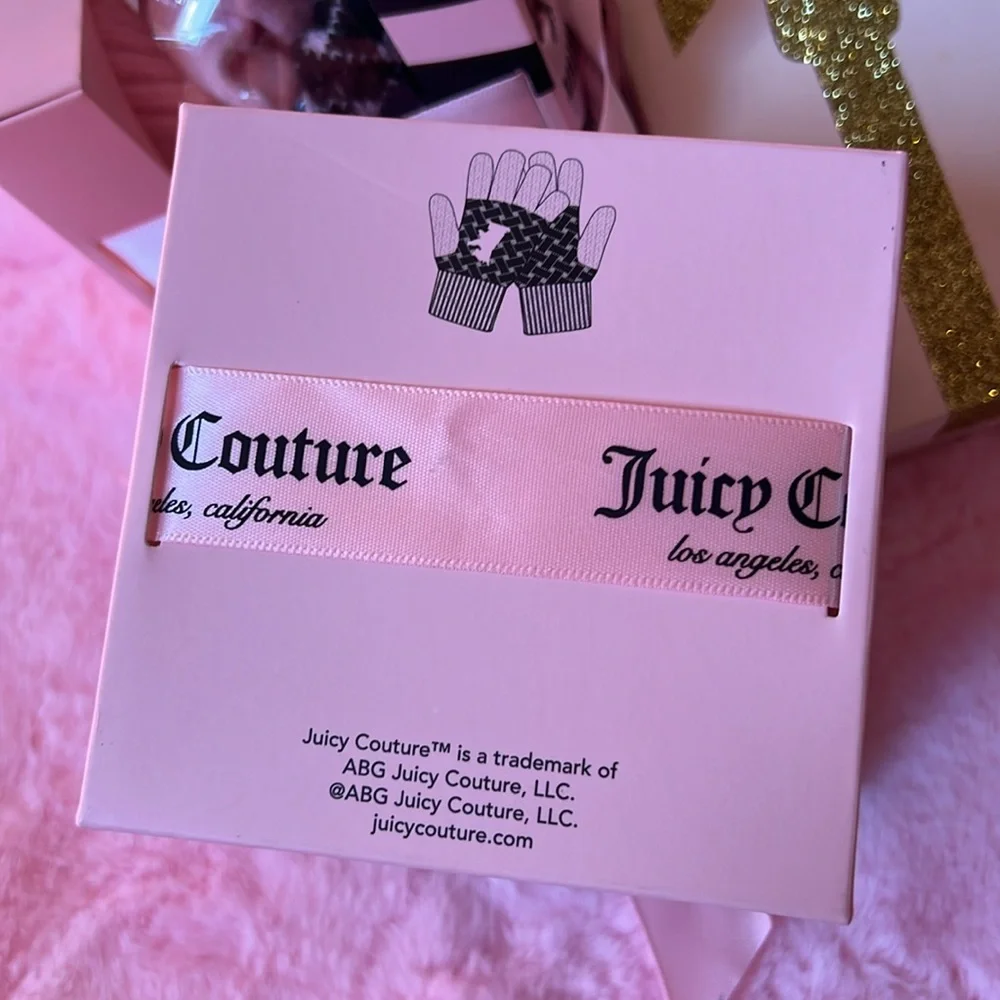 NWT✨Juicy Couture Christmas Gloves Ornament 🎀🤎 PINK
